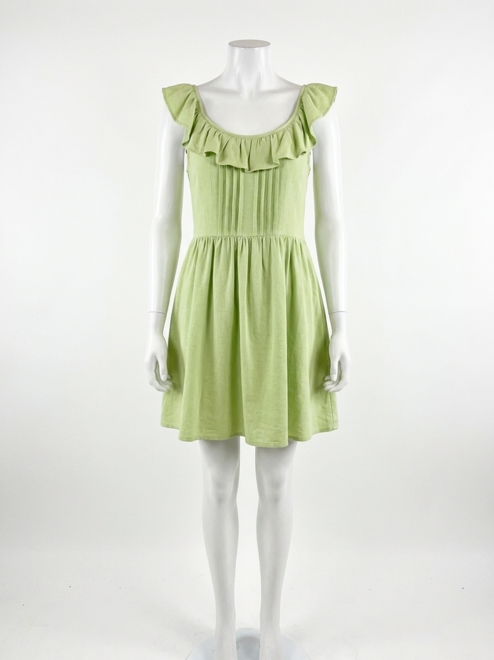 NEW SADIE & SAGE key lime ruffle mini dress in green